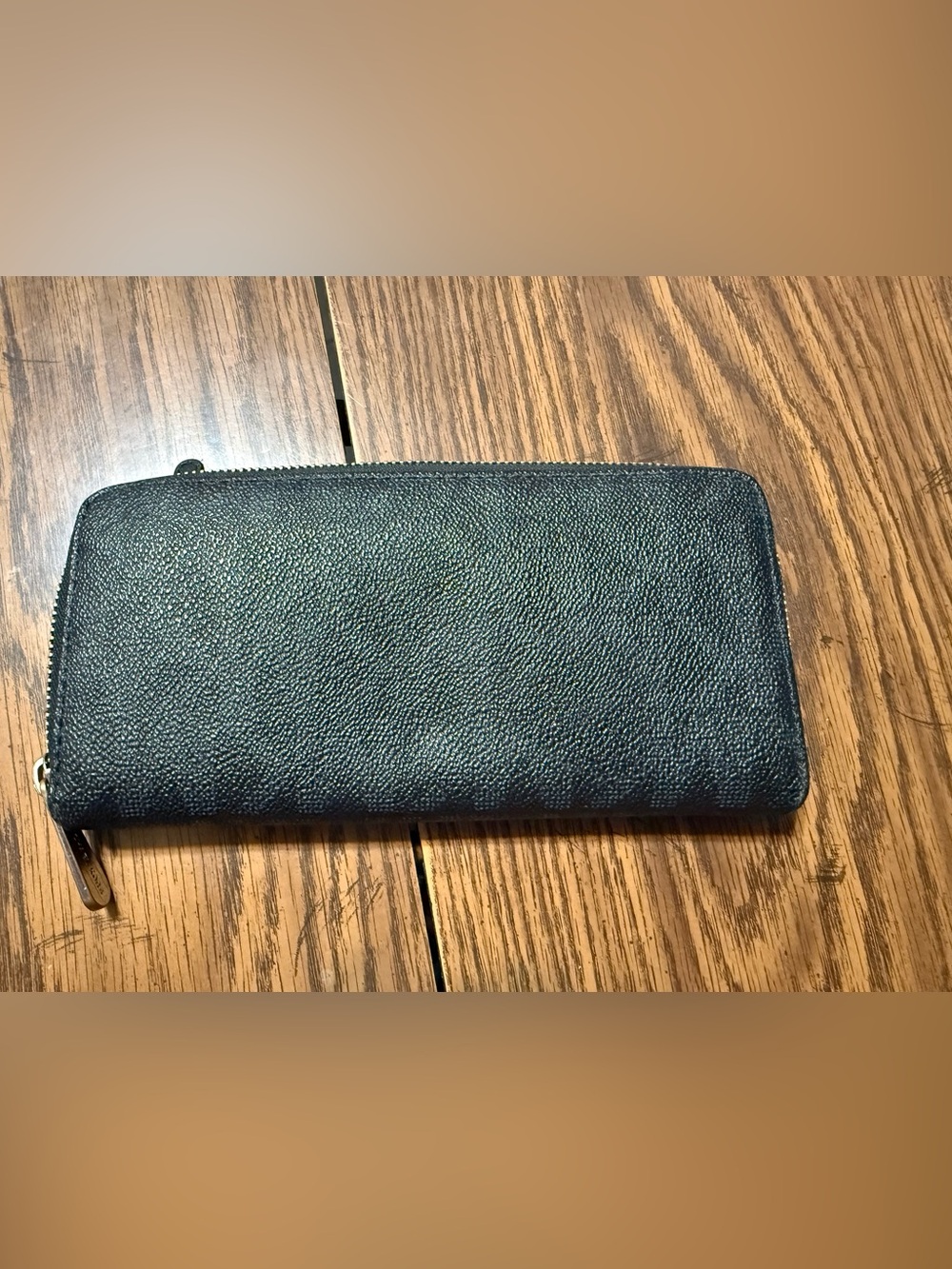 Michael Kors Black Zip Around Leather Wallet Gold Logo Continental Organizer - Picture 2 of 6